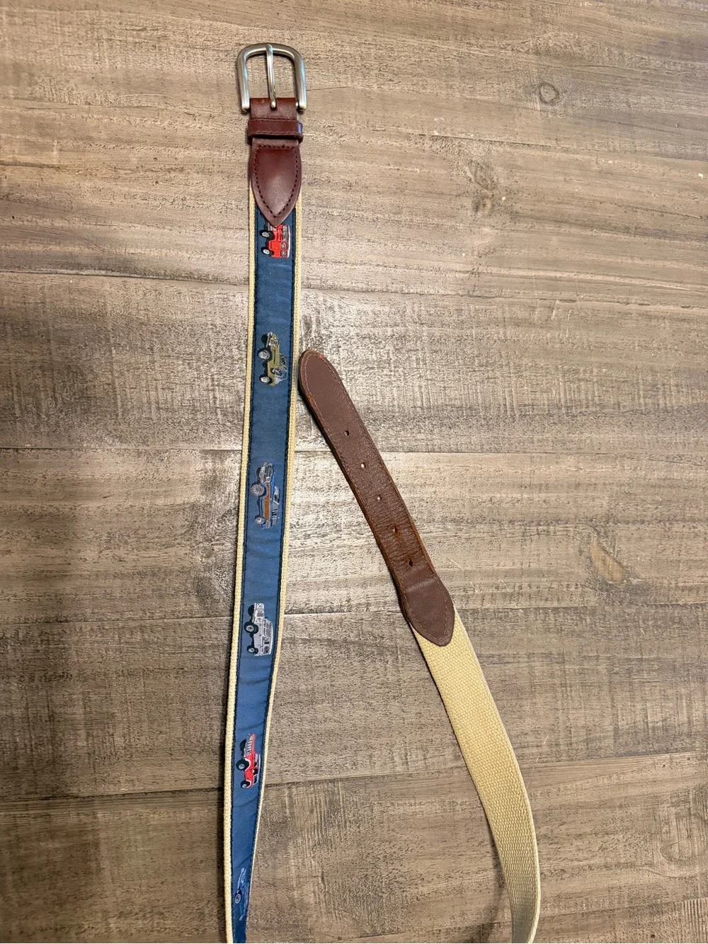 Belted Cow  Vintage 4x4 Jeep Bronco Belt 44’’ Full Grain Leather, Brass buckle